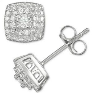Diamond Sterling Silver Macy’s stud Earrings